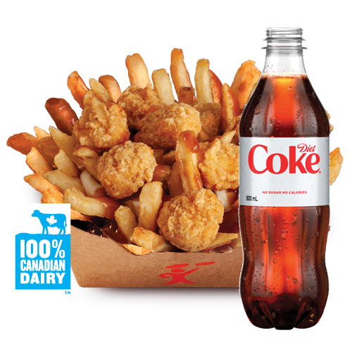 Popcorn Chicken Poutine and Drink Combo